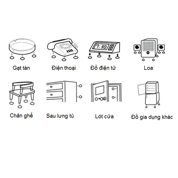 Miếng dán silicone chống va đập cửa, lót kê chân, lót sau lưng tủ - có sẵn