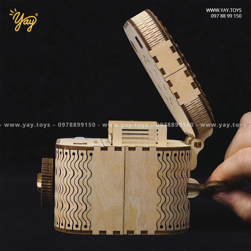 [BẢN XUẤT KHẨU TIẾNG ANH] Mô hình lắp ráp gỗ CHUYỂN ĐỘNG 3D - Hộp Kho Báu Bí Mật LK502 - Robotime