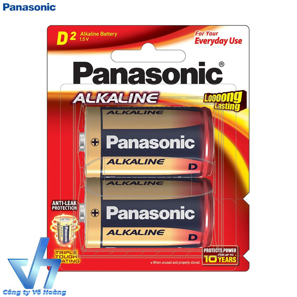 Vỉ 2 Pin Panasonic Alkaline D LR20T/2B (Gold)