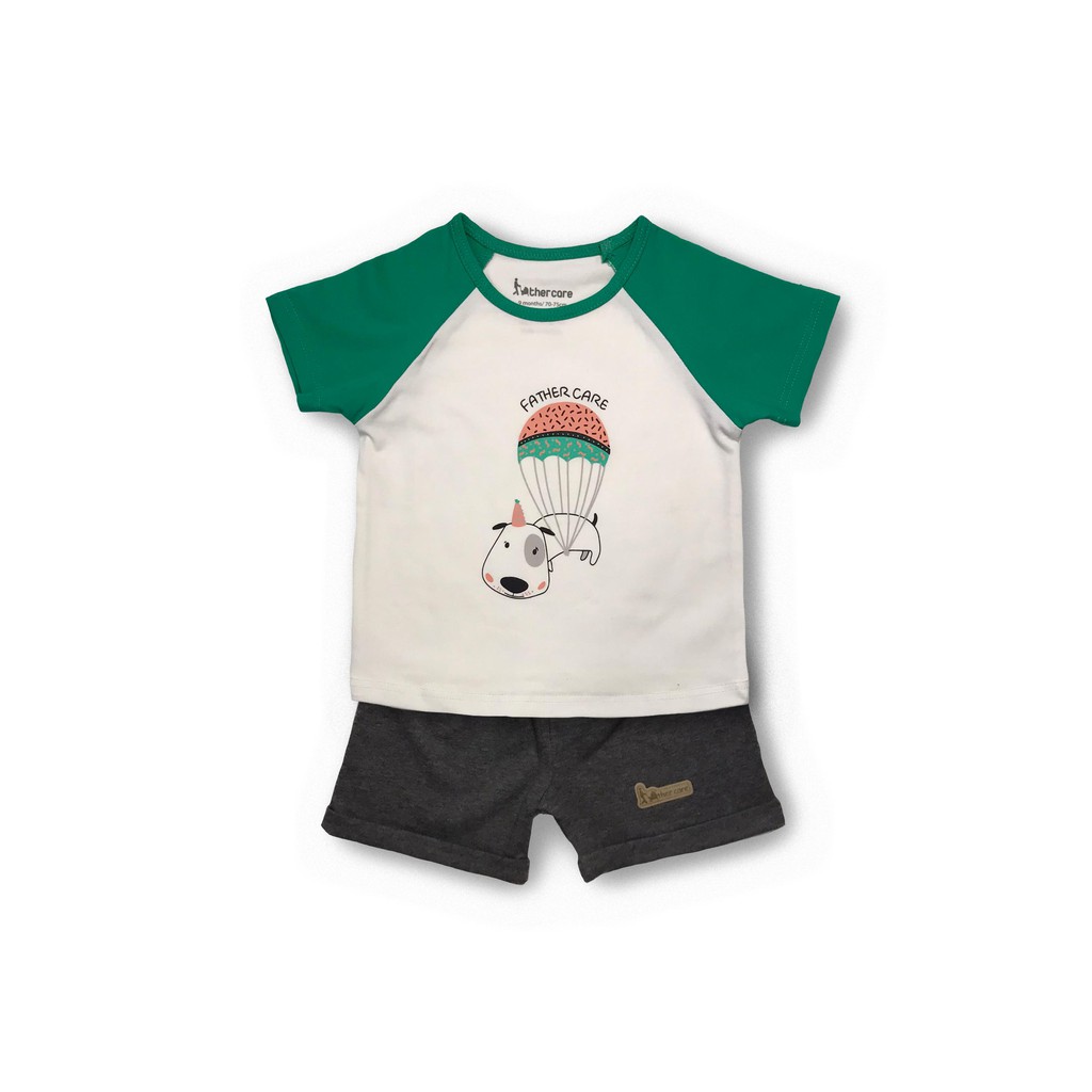 Bộ Quần Áo trẻ em Raglan Thời Trang FatherCare Cộc Tay Cotton - In Hình