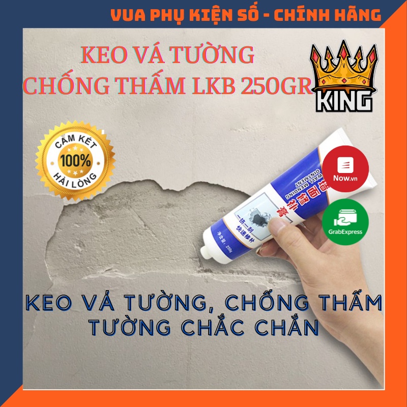 Keo Vá Tường Chống Thấm LKB 250gr - Trám Trét Vết Nứt Khe Hở Tường - Chống Mốc Ẩm Làm Sạch Tường