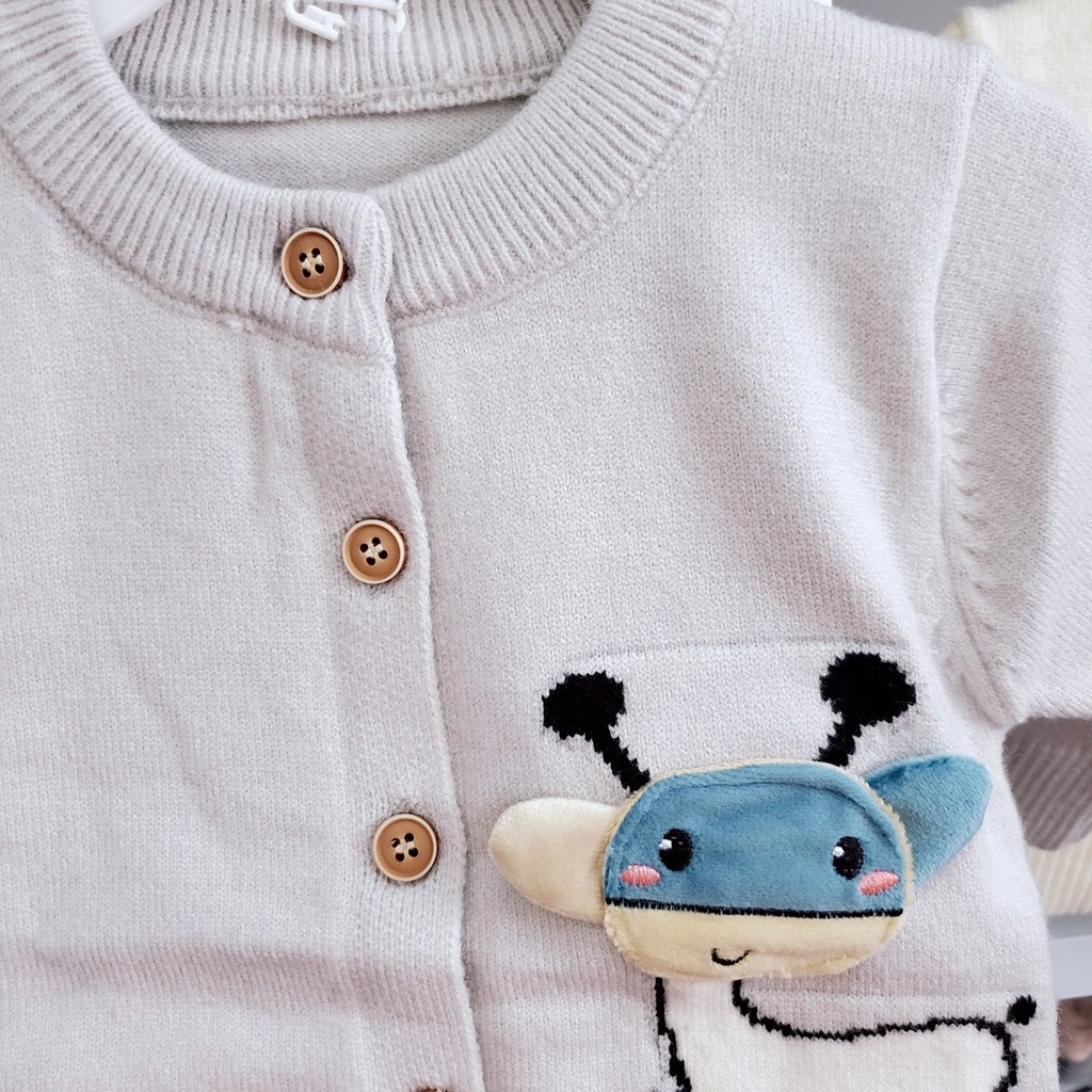 304 Áo len dài tay sơ sinh cúc cài giữa cho bé trai/ bé gái hàng quảng châu đẹp