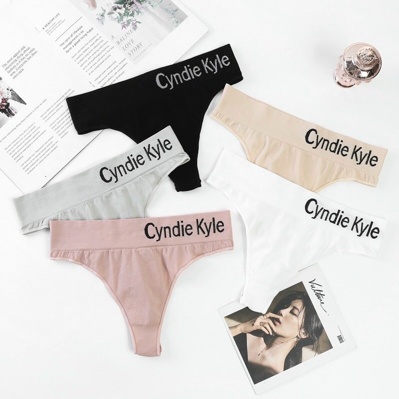 Quần Lót Lọt Khe Sexy Cotton Co Giãn 4 Chiều phối viền chun chữ cá tính gợi cảm 7007
