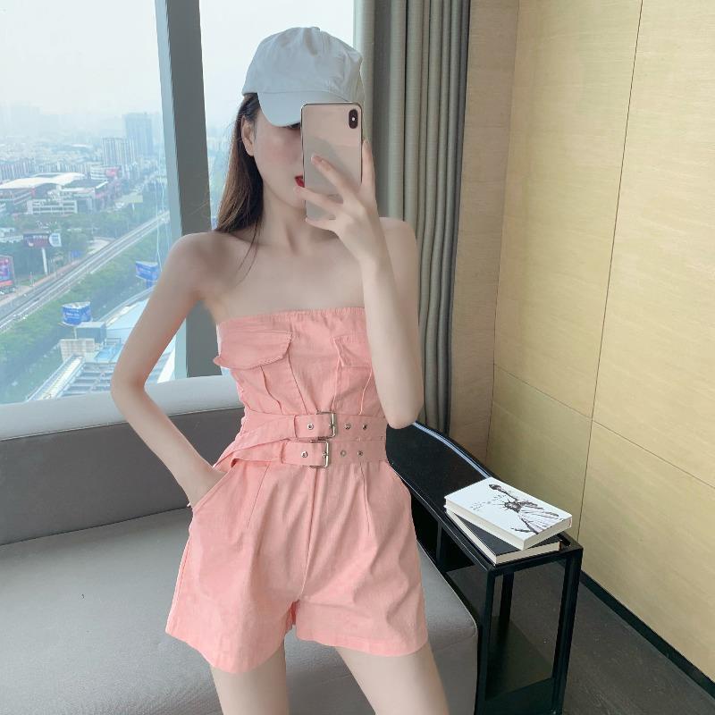 Bộ áo liền quần ống rộng lưng cao thời trang mùa hè hàng mới dành cho bạn nữ