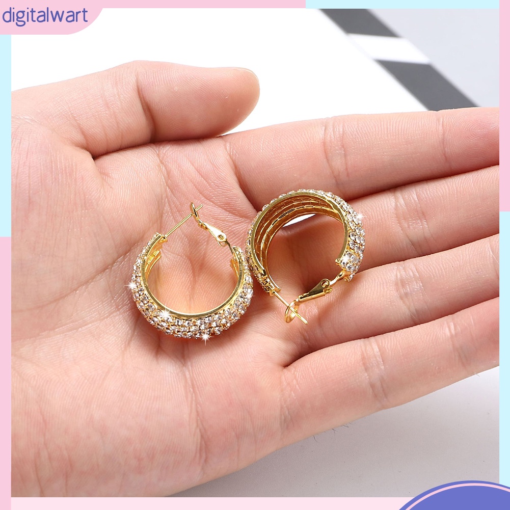 Cặp Khuyên Tai Thiết Kế Đính Đá Quý Nhân Tạo Sang Trọng Cá Tính Dành Cho Nữ Giới