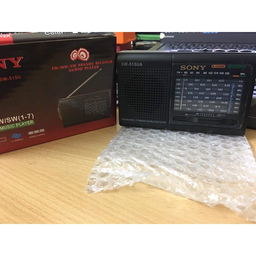 Đài Radio Sony SW-515U - Đen, Trắng, Ghi Xám | Kích thước 13.2 x 8.16 x 3.84 cm