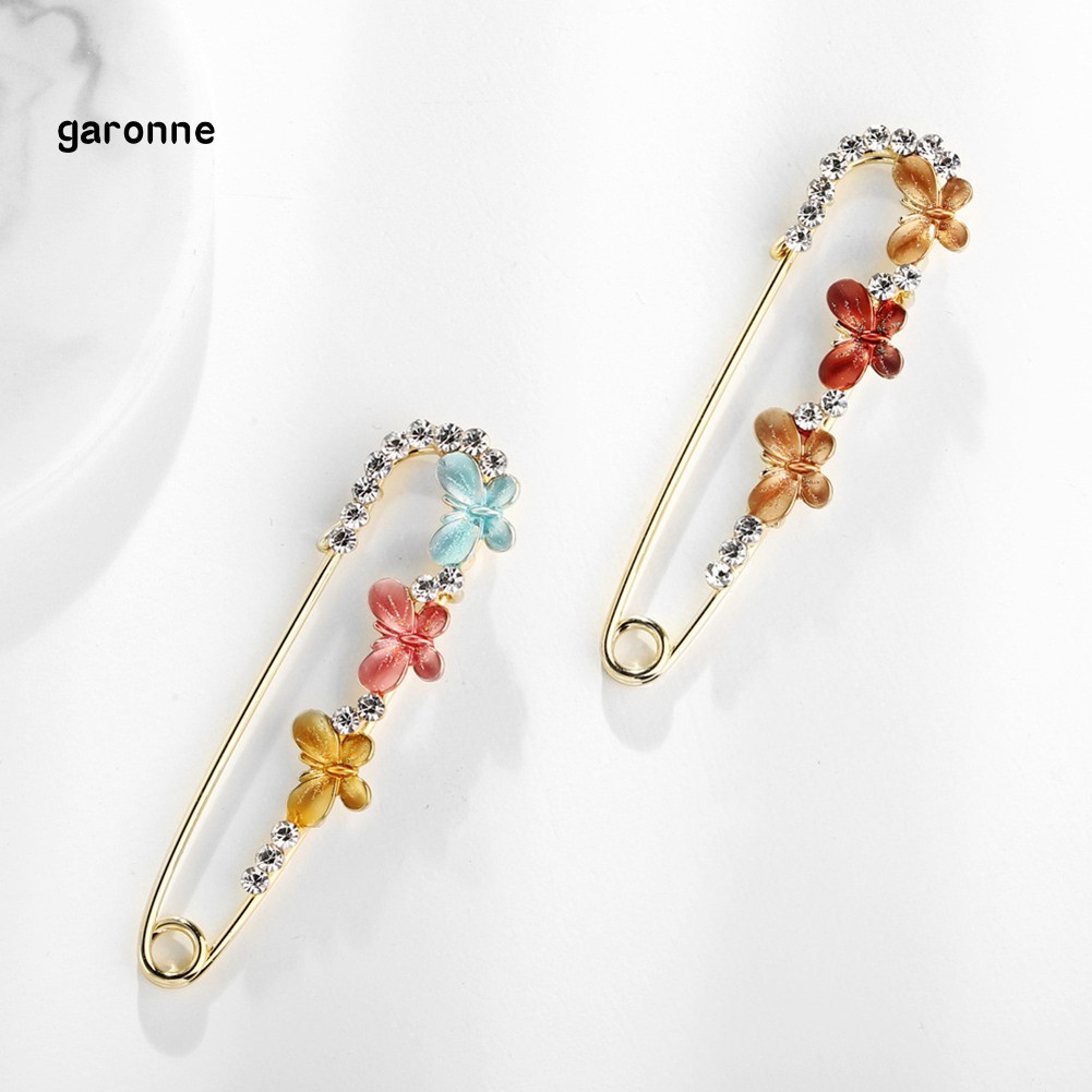 GA_Women Girl Colorful Butterfly Rhinestone Epoxy Brooch Pin Lapel Costume Jewelry