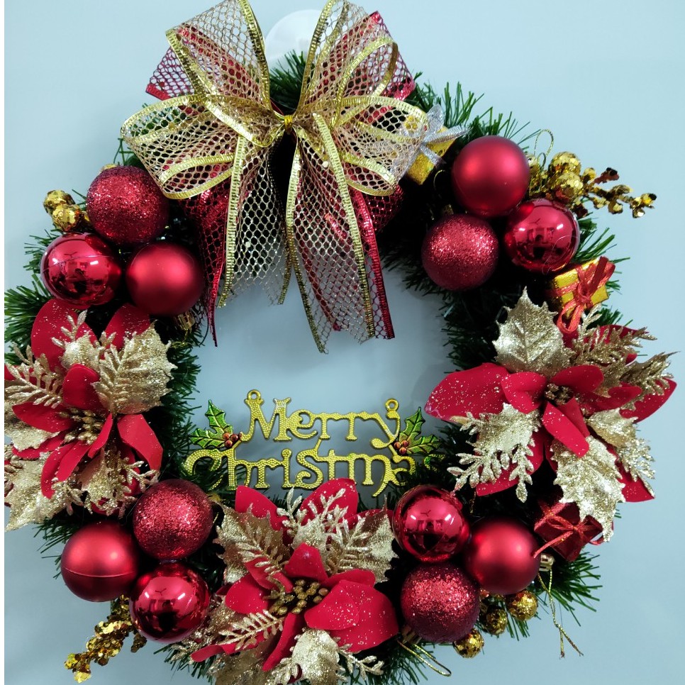 Vòng Nguyệt Quế Trang Trí Noel -Giáng Sinh Cao Cấp Khung Thép