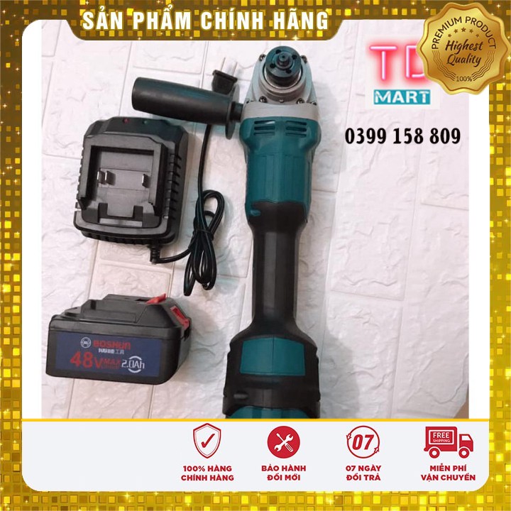 [ FREE SHIP ] Máy Mài pin Boshun 48V Không Chổi Than 3 cấp độ, lưỡi cắt 125mm