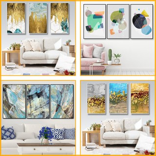 [HCM] Bộ 3 Tranh canvas nghệ thuật trừu tượng kèm khung cao cấp giá xưởng tặng đinh 3 chân không khoan tường