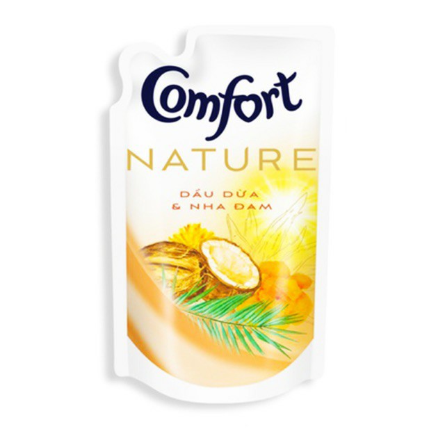 Nước xả vải Comfort Nature thanh lọc khử mùi hương trà xanh và hoa nhài túi 1.5 lít