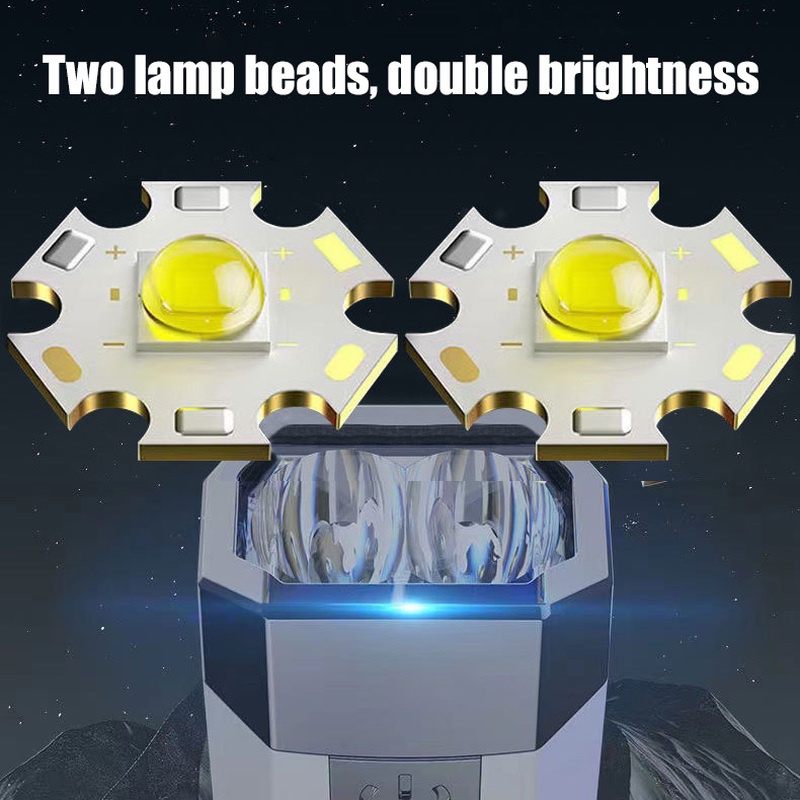 Đèn Pin 5COB 2 Bóng Led Siêu Sáng Chống Thấm Nước Tiện Dụng Cho Các Hoạt Động Ngoài Trời