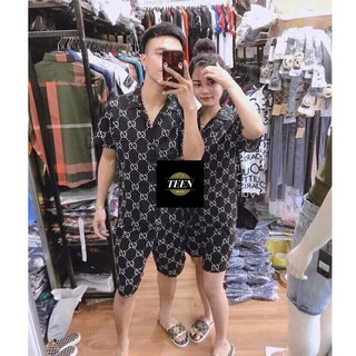 [ Rẻ Vô Địch] Bộ Đồ Ngủ Pijama CC Nam Nữ Chất Liệu Kate Thái Họa Tiết Cực Đẹp T6
