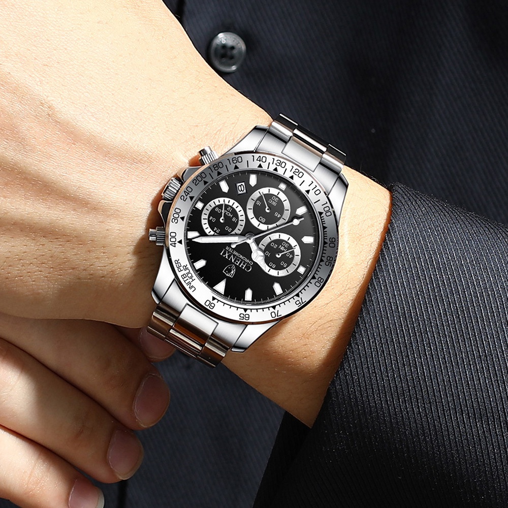 Đồng Hồ Thể Thao CHENXI Chống Thấm Nước Bằng Thép Màu Vàng Thời Trang Cho Nam