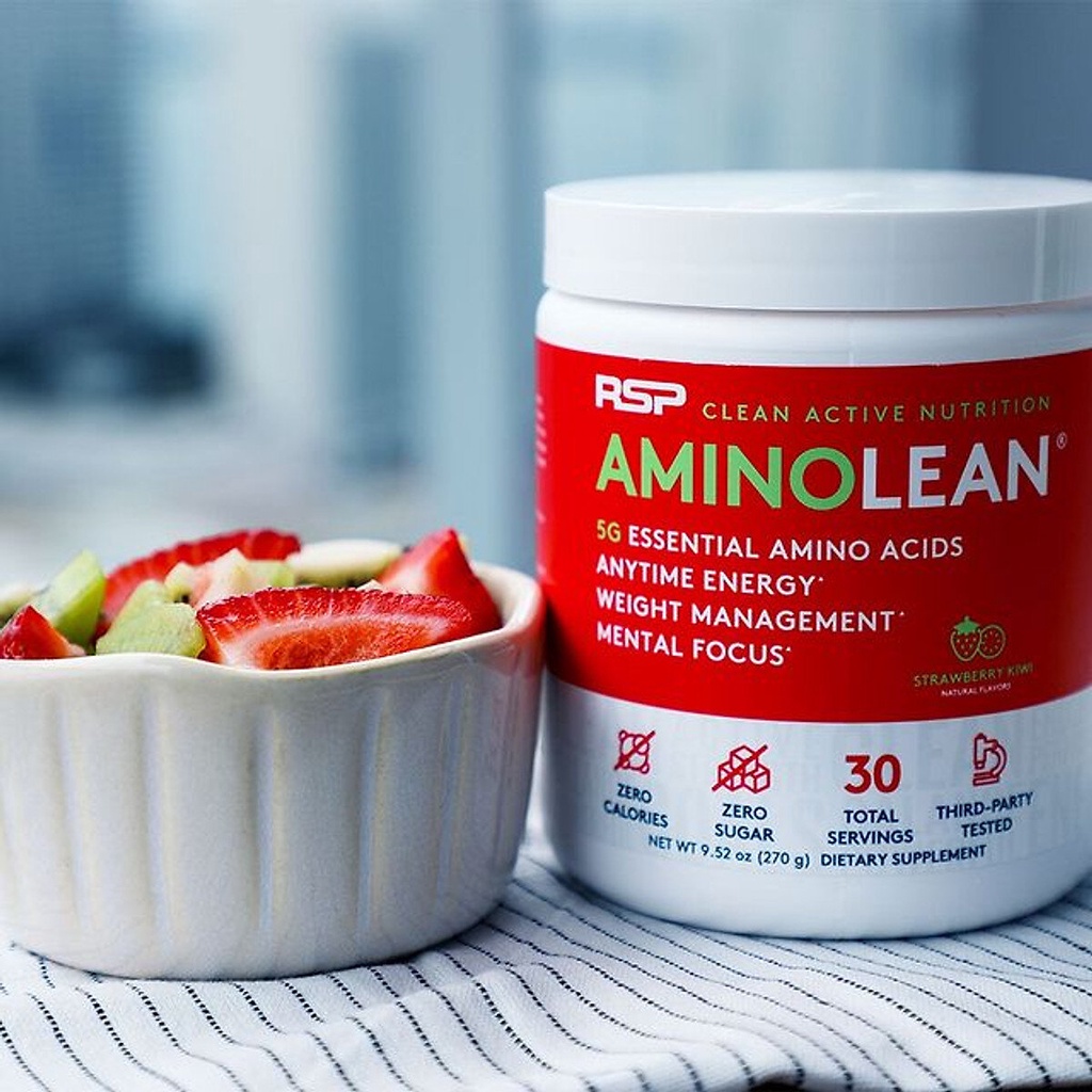 RSP Amino Lean 30 lần dùng vị Strawberry Kiwi. Tăng cơ giảm mỡ hoàn hảo. Mới 100%. Date xa.