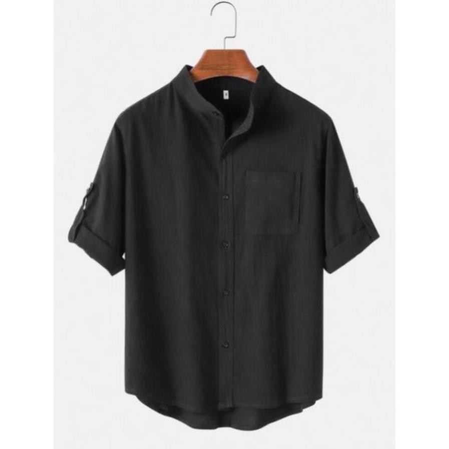 (NT) Áo Sơ Mi Nam Đũi Nhật Cổ Trụ (0) 2 63 | BigBuy360 - bigbuy360.vn