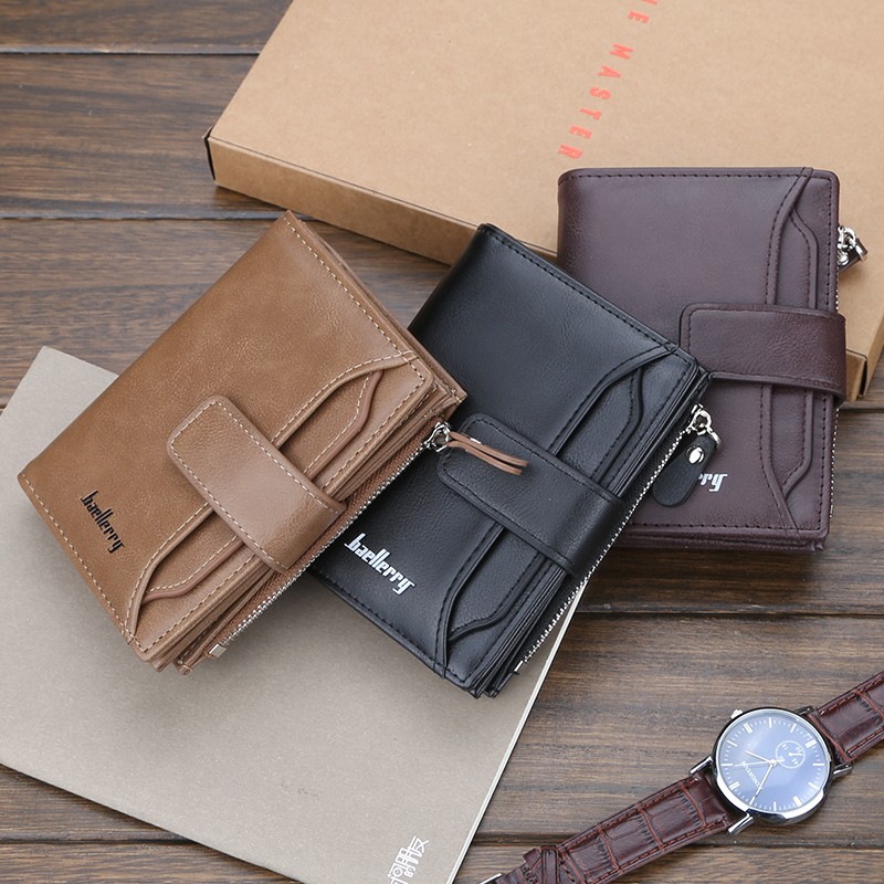 「COD」Baellerry Wallet Men's Short Section Korean Fashion Multi-card Zipper Wallet