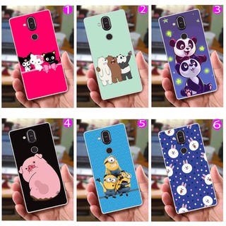 Ốp Lưng Nokia 8.1 (X7) (dẻo viền trắng trong) - Hình Heo, Mèo, Gấu, Minion