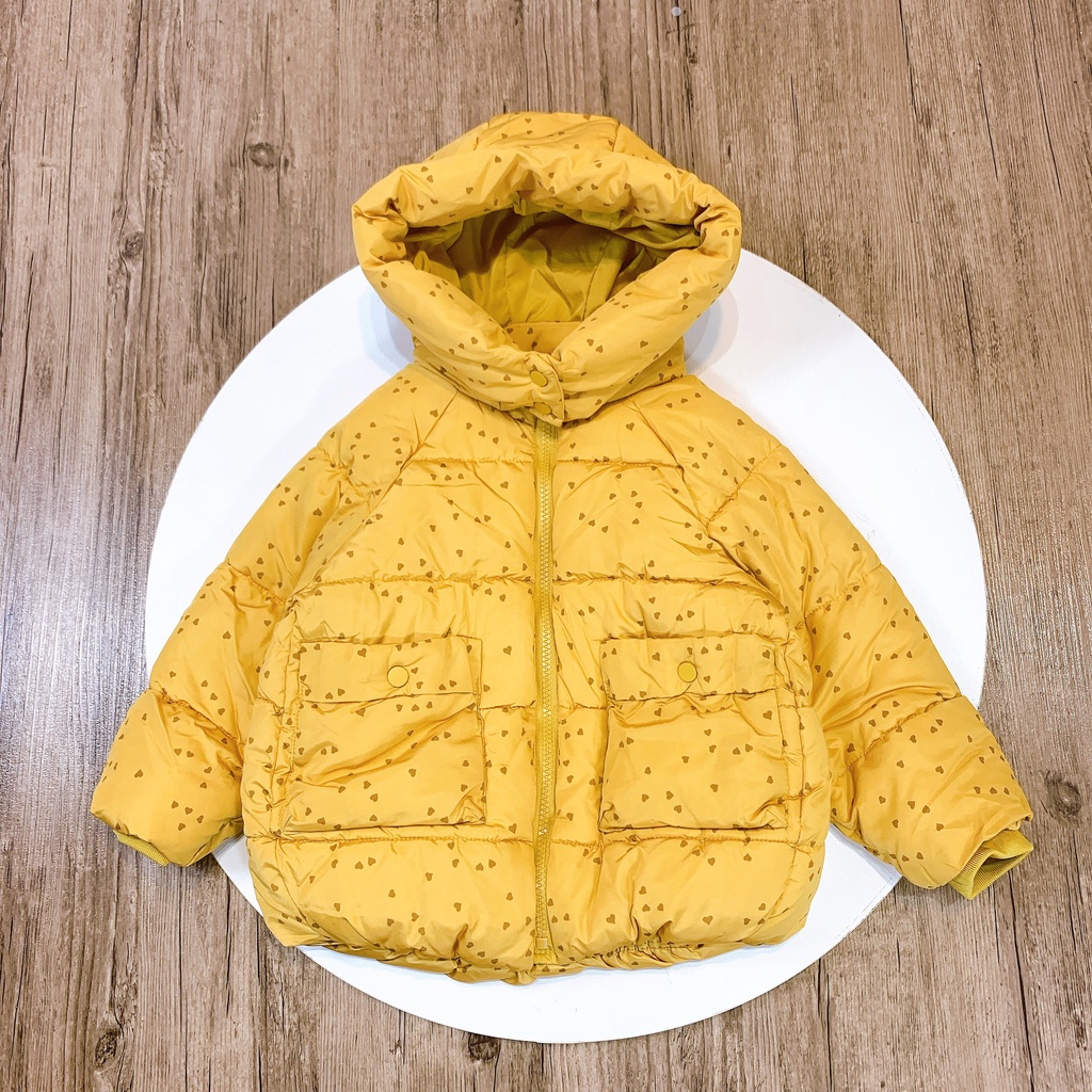 Áo khoác phao bông cừu cho bé trai bé gái Za.ra vàng tam giác nhí cá tính Nga Fish  A1K19V5