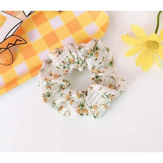 Dây buộc tóc, cột tóc scrunchies hoa nhí