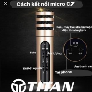 Micro live stream c7 thu âm hát karaoke live stream 3in 1 _dc2960