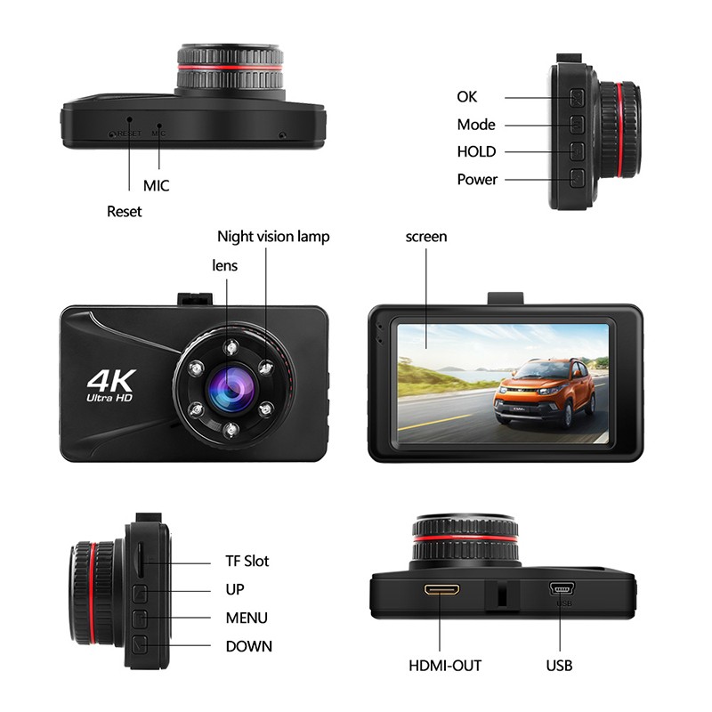 Camera Hành Trình 4k 3 Inch 1080p Full Hd Xoay 170 Độ Cho Xe Hơi | BigBuy360 - bigbuy360.vn