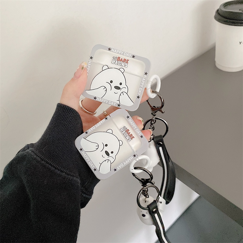 Vỏ Bảo Vệ Hộp Sạc Tai Nghe AirPods Pro 1 2 3 Họa Tiết Gấu Hoạt Hình + Móc Khóa