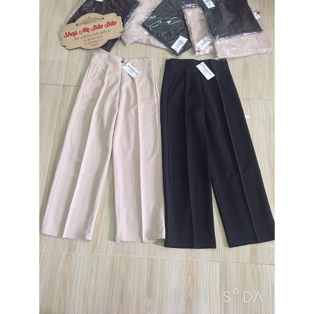 Quần culottes dáng lỡ khóa sườn cho nữ