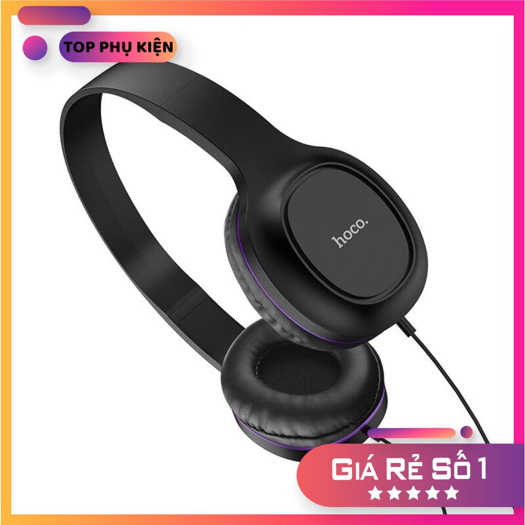 Tai nghe headphone có dây kèm tai in ear 3,5mm  hoco w24-Hàng phân phối chính hãng Giá rẻ nhất shopee 2020