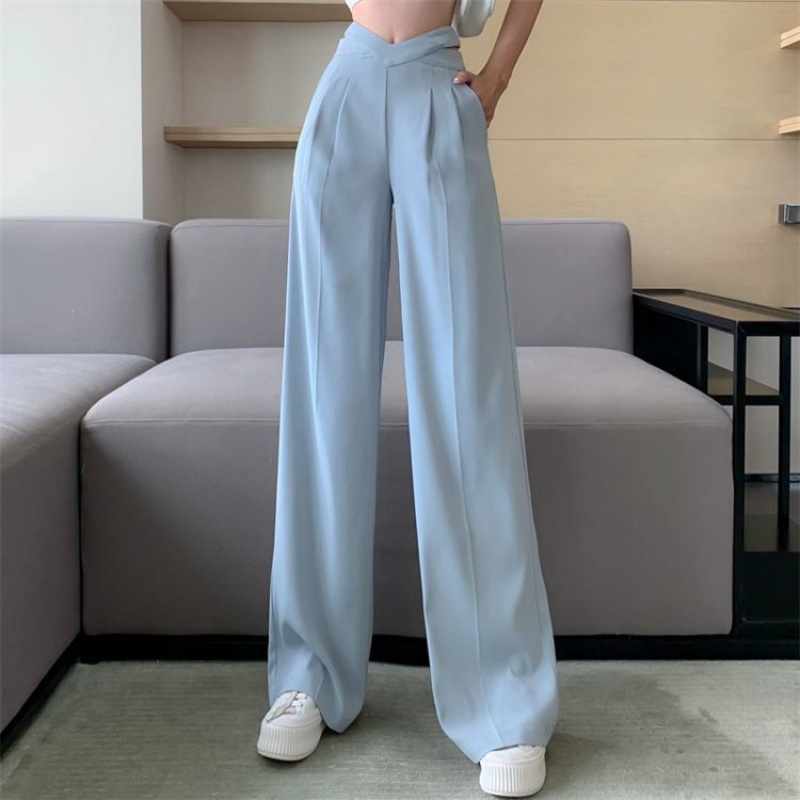 Quần suông ống rộng lưng cao eo cách điệu thời trang nữ - GUEM Clothes