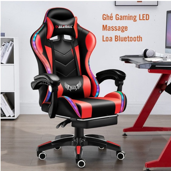 Ghế Gaming NewLife, Ghế Chơi Game - Có Đèn Led, Loa Bluetooth, Massage 7 Điểm, Ngả Lưng Duỗi Chân Đa Năng