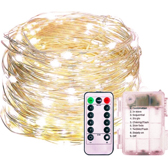 Đèn fairy light nhiều chế độ có REMOTE điều khiển dùng pin aa /usb