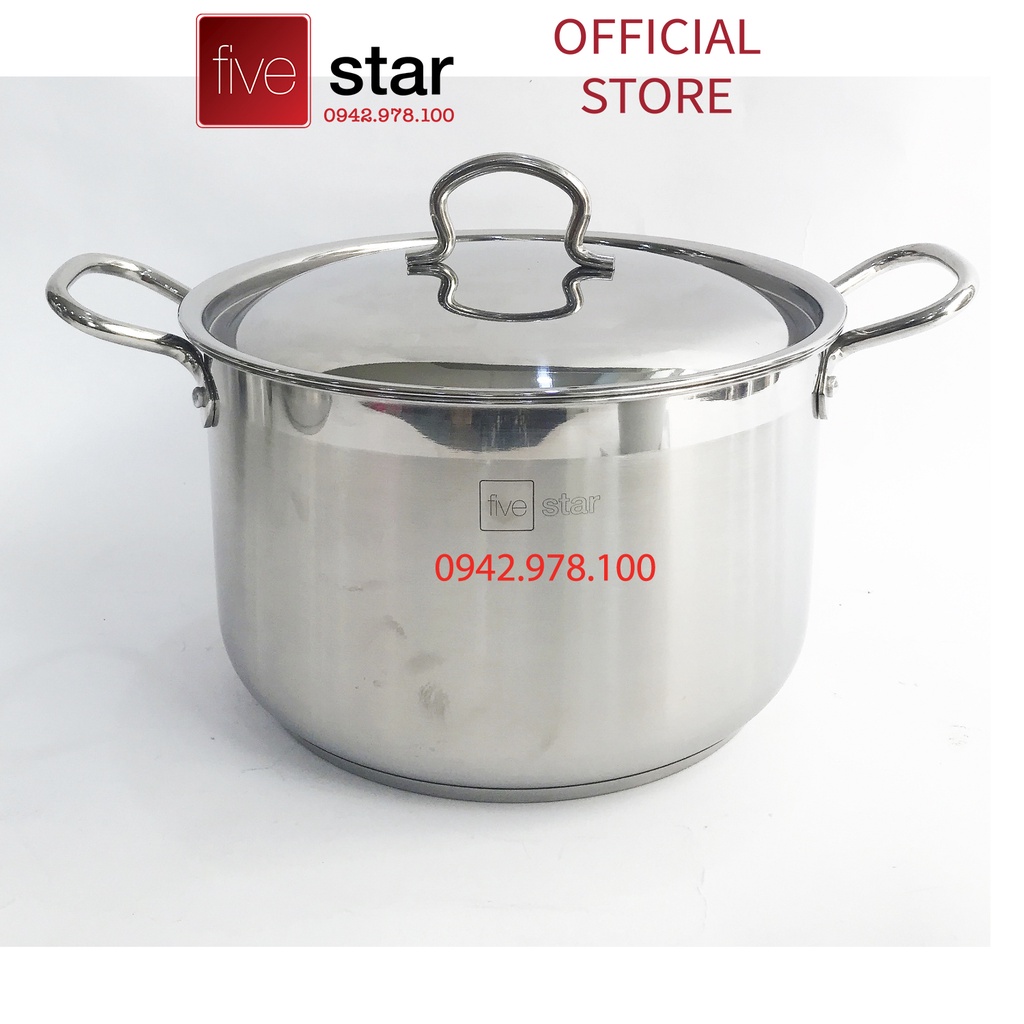 Nồi inox FiveStar Standard 3 đáy nắp inox (30cm) , dùng được bếp từ , hồng ngoại , gas