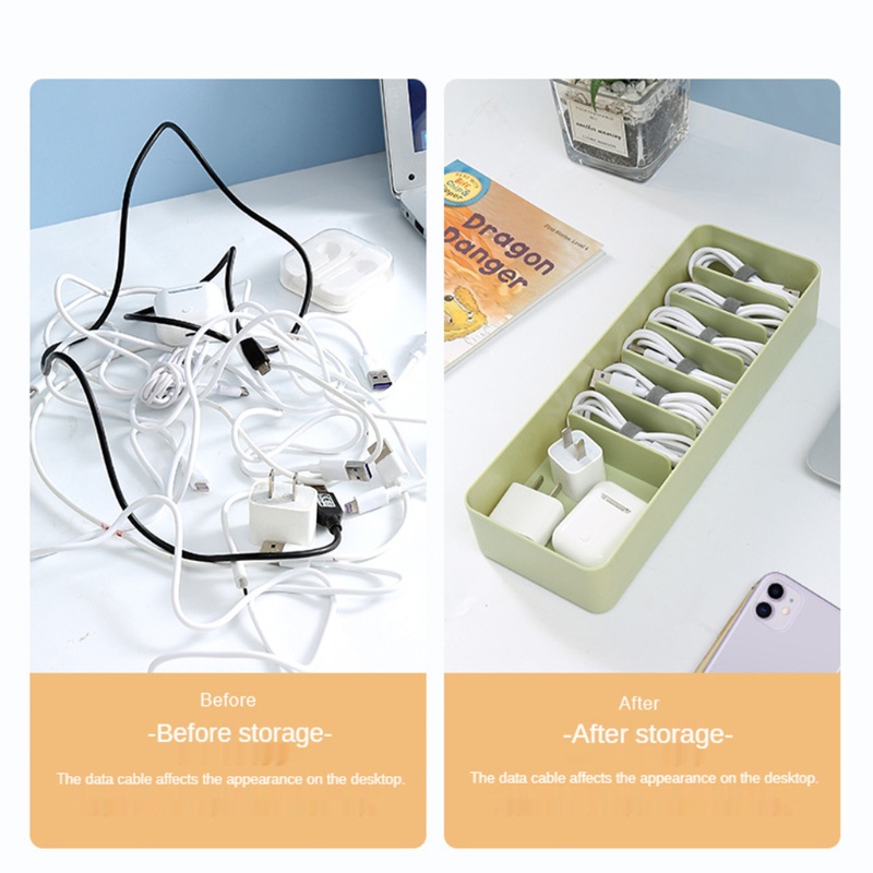 Hộp Nhựa Đựng Dây Cáp Sạc / Tai Nghe 7 Ngăn Tiện Lợi