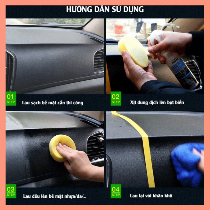 Combo Chai Xịt Phục Hồi Dưỡng Bóng Nội Thất (Nhựa, Da) Ô Tô Xe Hơi Shuaxinbao Interior Coating (256ml)