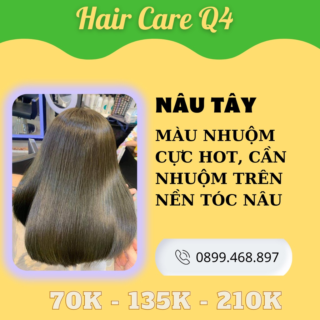 Thuốc nhuộm tóc cao cấp màu nâu tây, nâu khói, nâu xám, nâu sáng da - Hair Care Q4