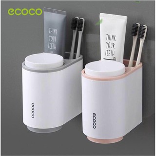 Kệ cắm chải Ecoco 2 cốc dán cường lực siêu chắc