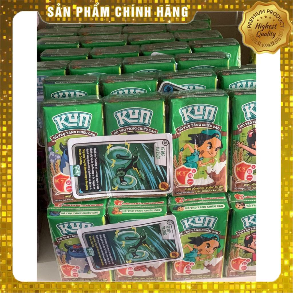 Lốc 4 hộp 110ml sữa Kun socola/kem dâu/nho/cam/trái cây/có đường