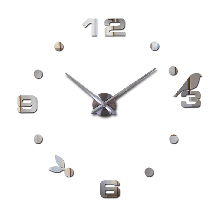 [Hàng Loại 1] Đồng hồ treo tường trang trí 3D (Lớn) BH 12 tháng - Chú Chim - Trắng