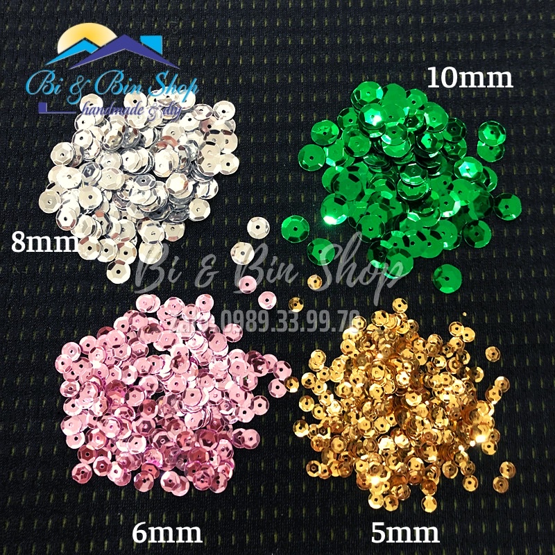 30g Kim Sa Mô Lục Giác 5mm Màu Kim Đính Kết Trang Phục Thời Trang