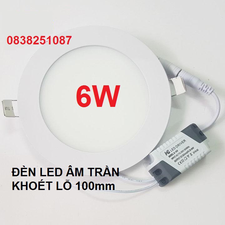 Bóng đèn led âm trần downlight 6W - tròn