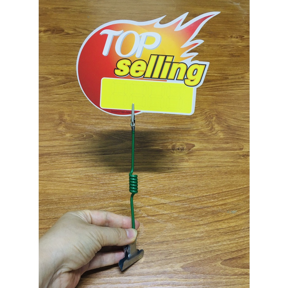 Kẹp lò xo wobbler hai đầu,, kẹp nhựa K09 dùng để kẹp giấy sale quảng cáo, giấy ghi giảm giá hoặc CTKM