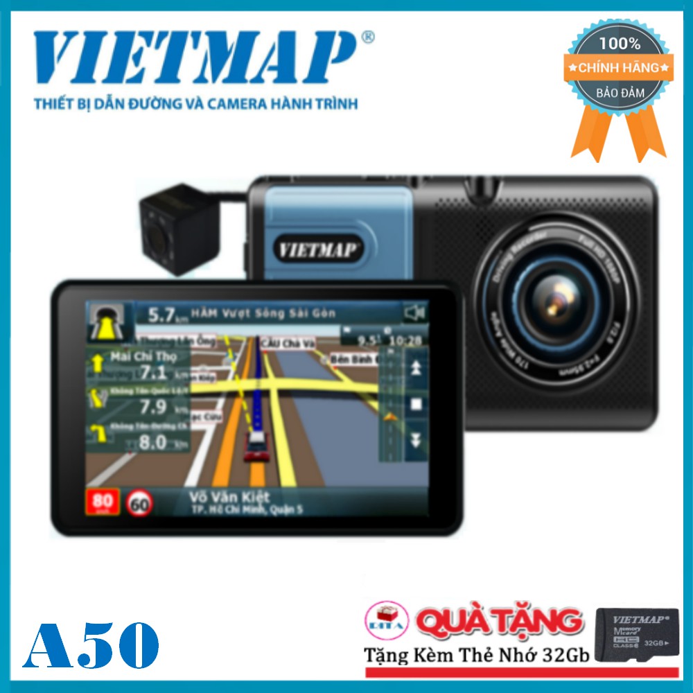 Camera hành trình VietMap A50 + Thẻ nhớ 64Gb (Hỗ trợ lắp đặt nội thành Hcm)