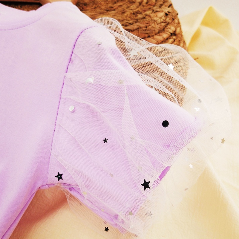 Áo Thun 100% Cotton Tay Ngắn In Hình Mickey Và Minne Dễ Thương Dành Cho Bé Gái