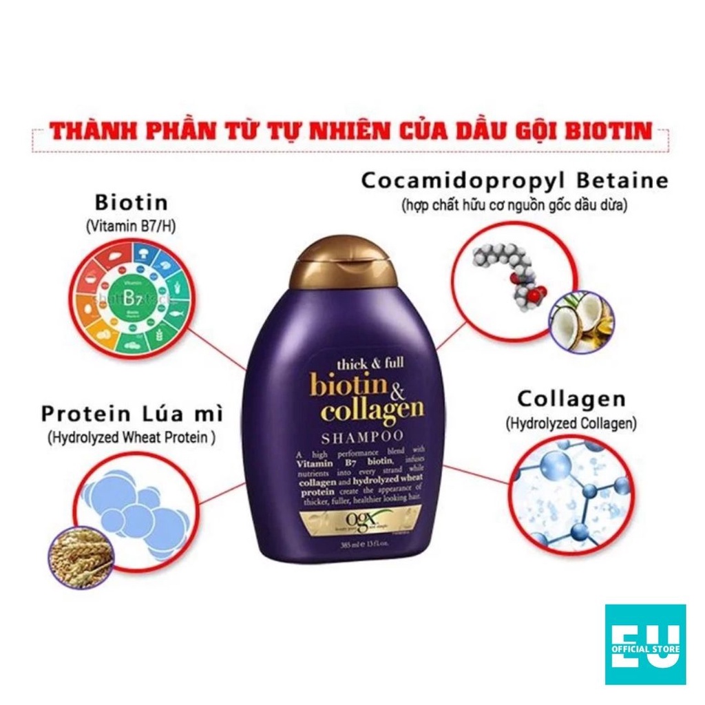 Dầu gội xả Biotin Collagen chống rụng tóc và kich thích mọc tóc 385ml