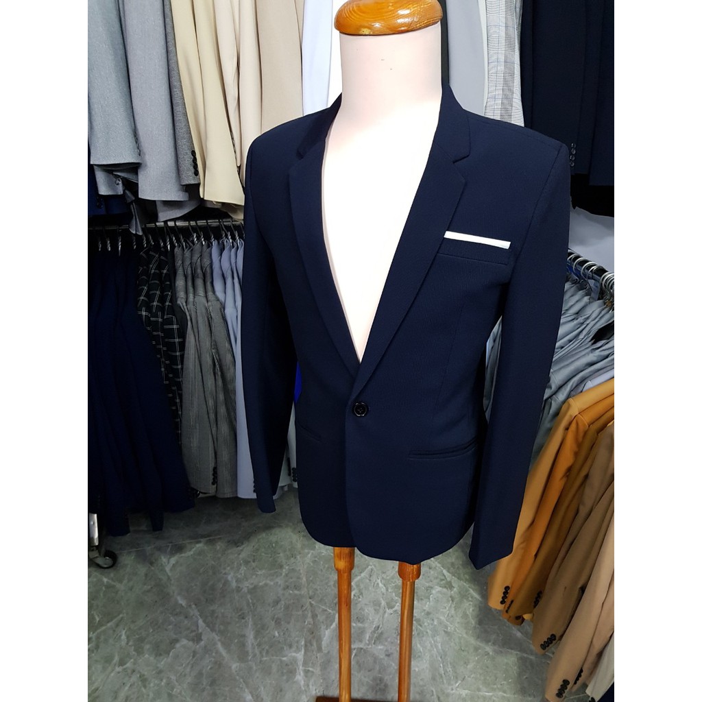 Áo vest nam form ôm body màu xanh đen đậm mềm mịn