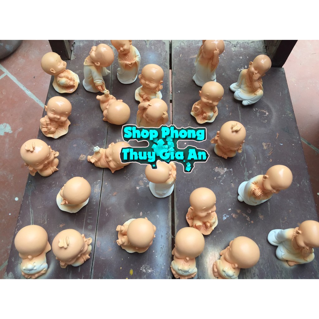 Tượng  Chú Tiểu Phong Thủy, Hàng Thủ công tại Việt Nam Trang trí Nội Thất, Bàn làm việc, bể cá (Bộ 03 tượng)) | BigBuy360 - bigbuy360.vn