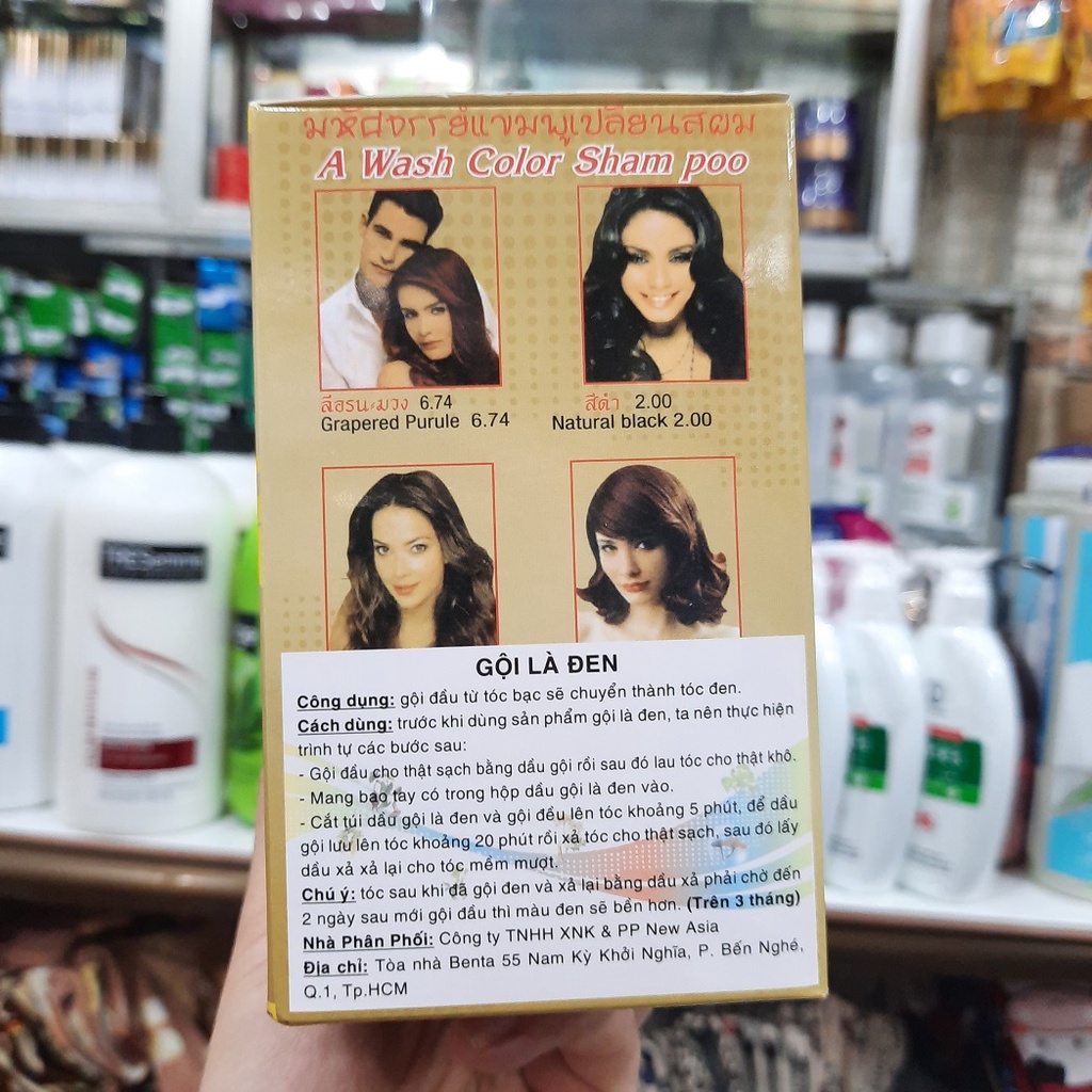 1 hộp gội là đen CAOTEN Fast Black Hair Shampoo