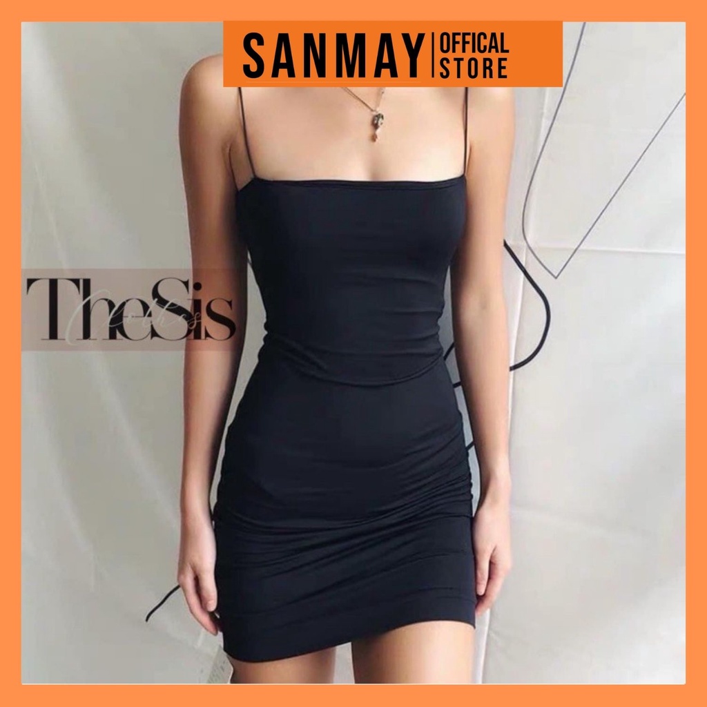 Váy Body 2 Dây SANMAY Đầm Ôm Body Sợi Bún Dáng Dài Sexy Dự Tiệc Cưới Thun Gân Màu Đen Trắng VD059 | BigBuy360 - bigbuy360.vn