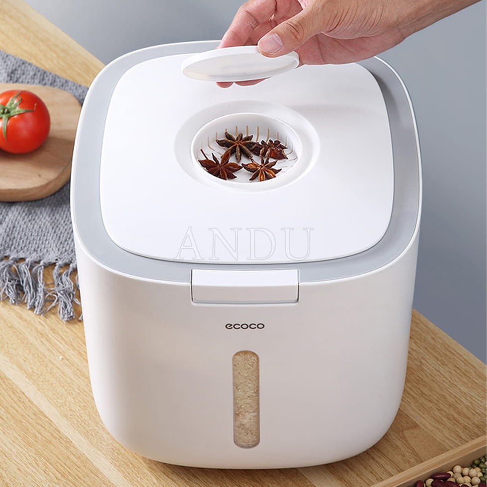 Thùng đựng gạo Ecoco Thùng Chứa Gạo chống côn trùng ẩm mố bảo vệ hạt gạo